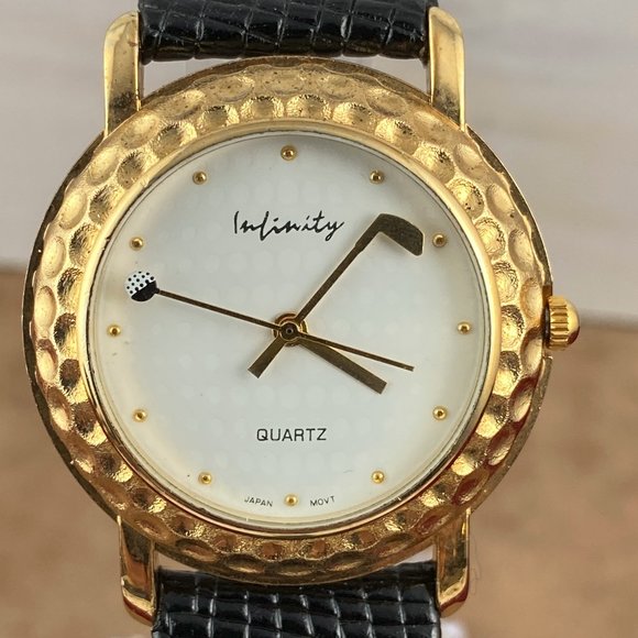 Vintage Infinity Golf Ball Styled Gold Watch - Picture 1 of 7